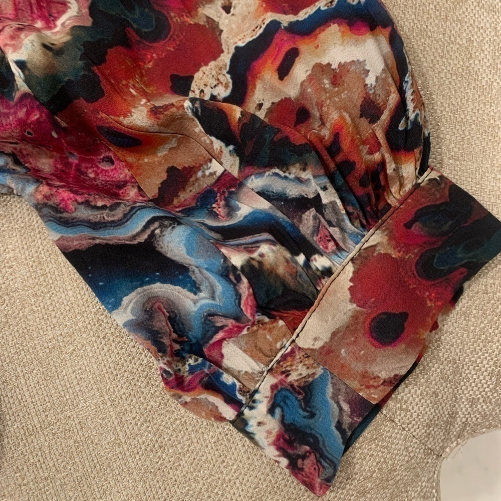 🌷KAREN Kane🌷 Watercolor Print Pullover Blouse Size XSP NEW w/o tags - Picture 5 of 7